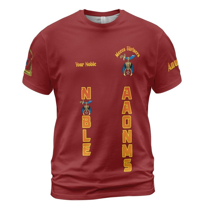 Personalized Temple Name Nobles Anubis of the Mystic Shrine AAONMS Freemason 3D T-shirt Size S-5XL