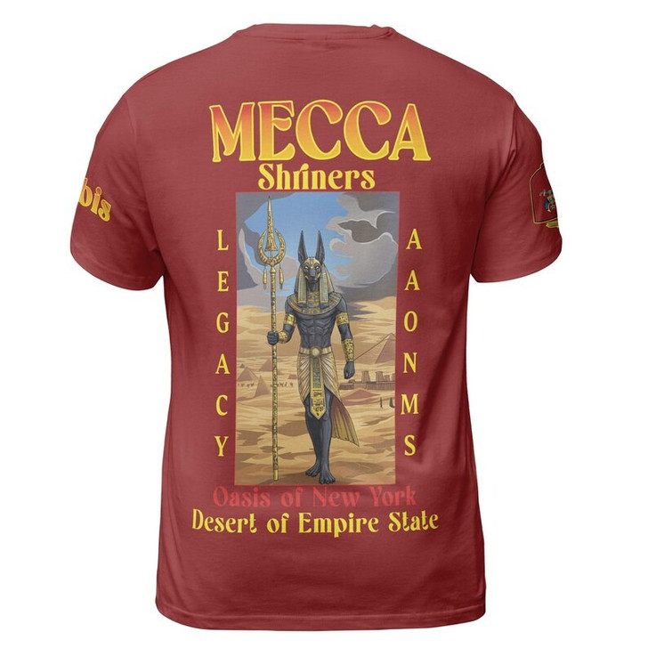 Personalized Temple Name Nobles Anubis of the Mystic Shrine AAONMS Freemason 3D T-shirt Size S-5XL