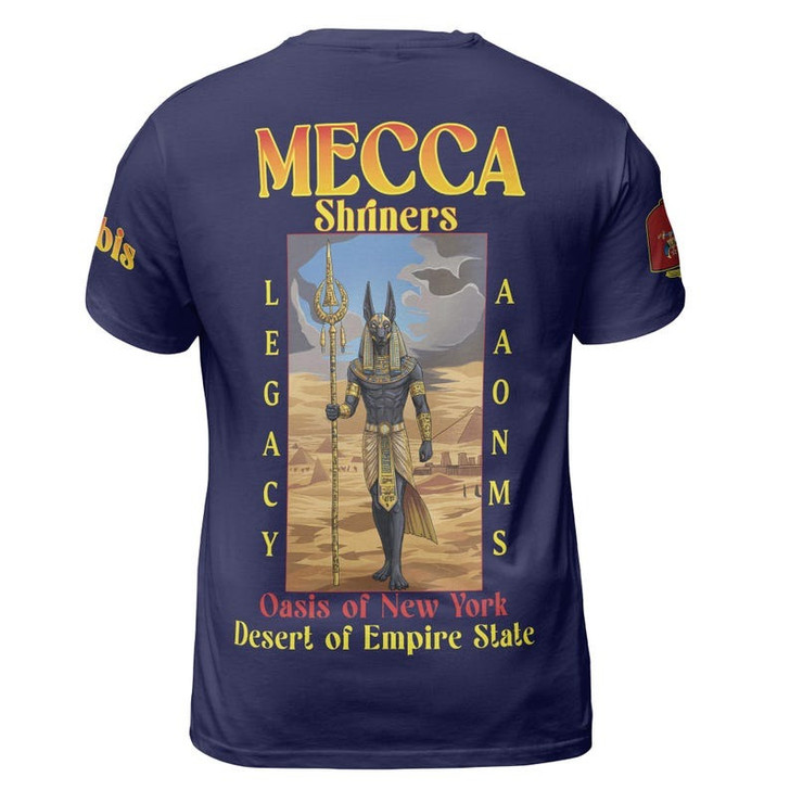 Personalized Temple Name Nobles Anubis of the Mystic Shrine AAONMS Freemason 3D T-shirt Size S-5XL