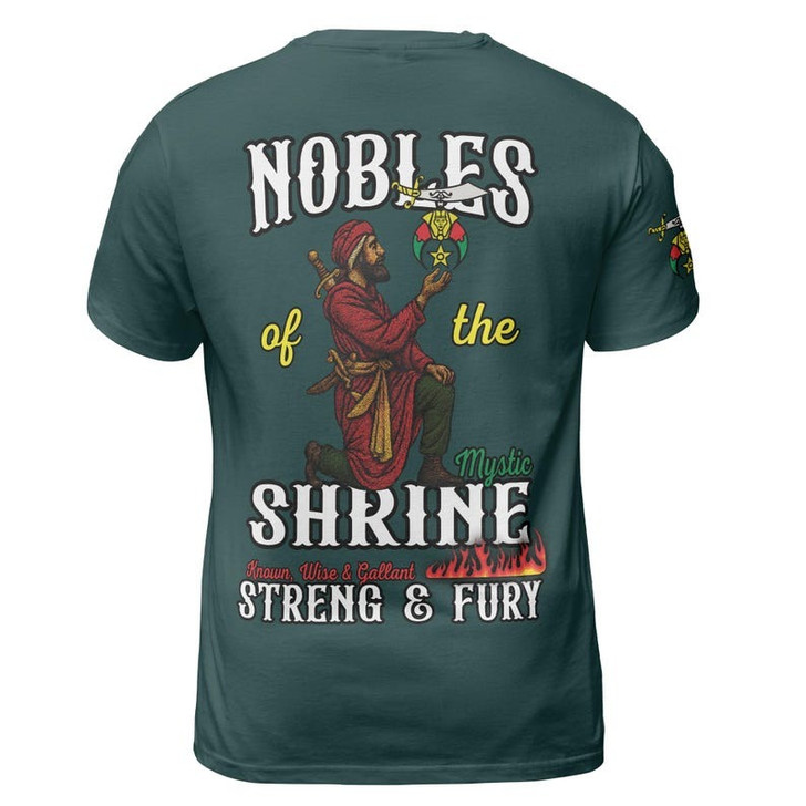 Custom Temple Name Nobles Mystic Shrine AEAONMS Known, Wise Gallant Streng & Fury 3D T-shirt Size S-5XL