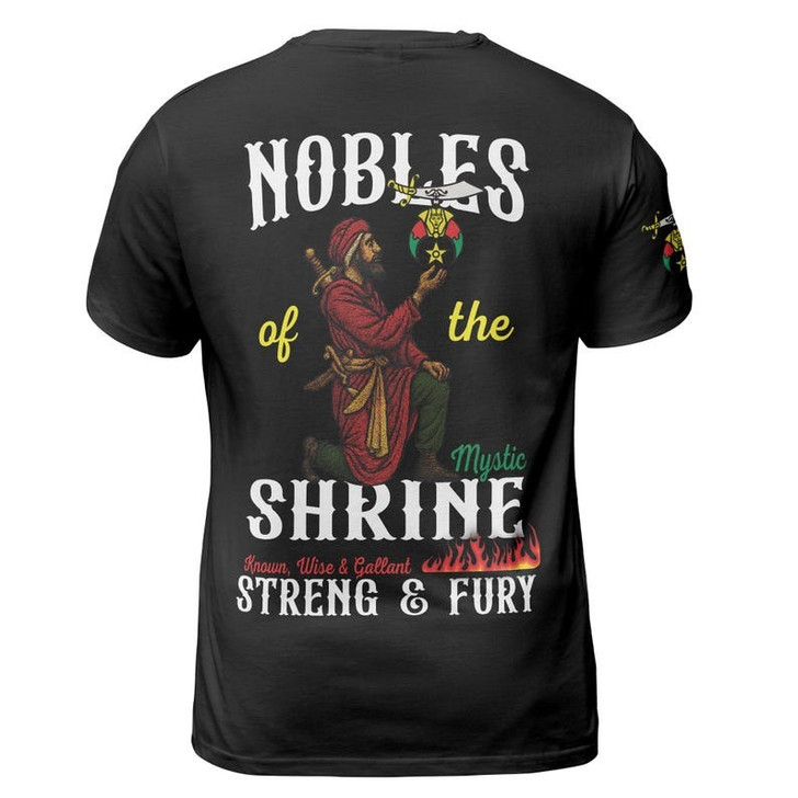 Custom Temple Name Nobles Mystic Shrine AEAONMS Known, Wise Gallant Streng & Fury 3D T-shirt Size S-5XL