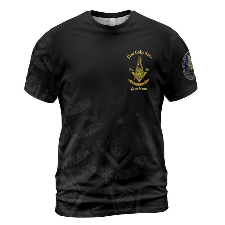 Personalized Name Past Master F&AM PHA Faith Hope Charity Freemason 3D T-shirt Size S-5XL