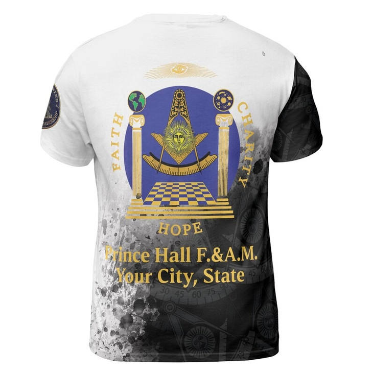 Personalized Name Past Master F&AM PHA Faith Hope Charity Freemason 3D T-shirt Size S-5XL