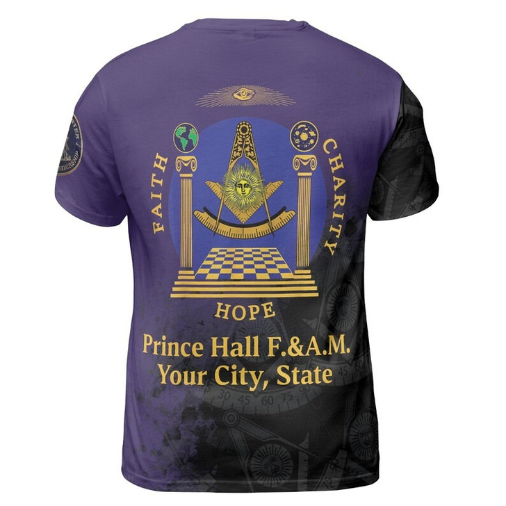 Personalized Name Past Master F&AM PHA Faith Hope Charity Freemason 3D T-shirt Size S-5XL