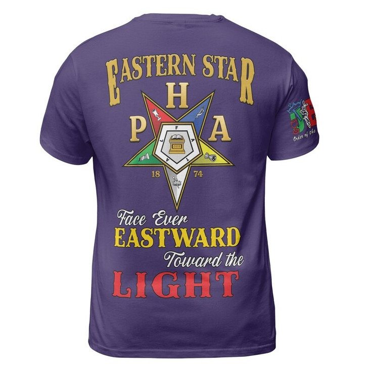 Personalized Name OES Order of Eastern Star Face ever EASTWARD toward the LIGHT 3D T-shirt Size S-5XL