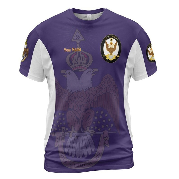Custom Consistory Name, Number Scottish Rite Eagle Wings 33 Degree Salem Cross Freemasonry 3D T-shirt Size S-5XL