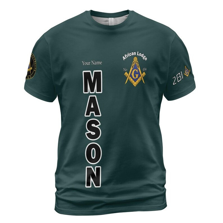 Personalized Lodge Name Raised Differntly F&AM PHA Prince Hall Affiliation Freemasonry 3D T-shirt Size S-5XL