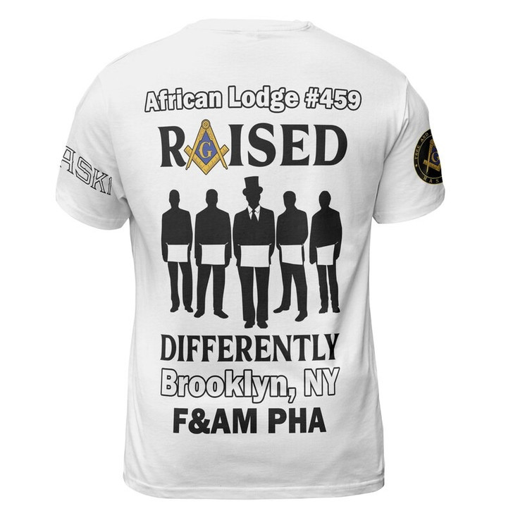 Personalized Lodge Name Raised Differntly F&AM PHA Prince Hall Affiliation Freemasonry 3D T-shirt Size S-5XL