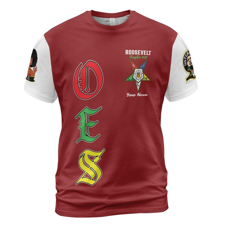 Custom Chapter Name OES Order Of The Eastern Star Sisterhood 3D T-shirt Size S-5XL