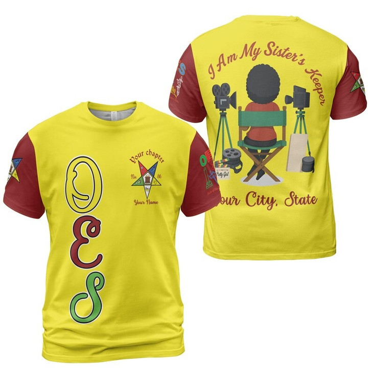 Custom Chapter Name OES Order Of The Eastern Star I Am My Sisters Keeper 3D T-shirt Size S-5XL