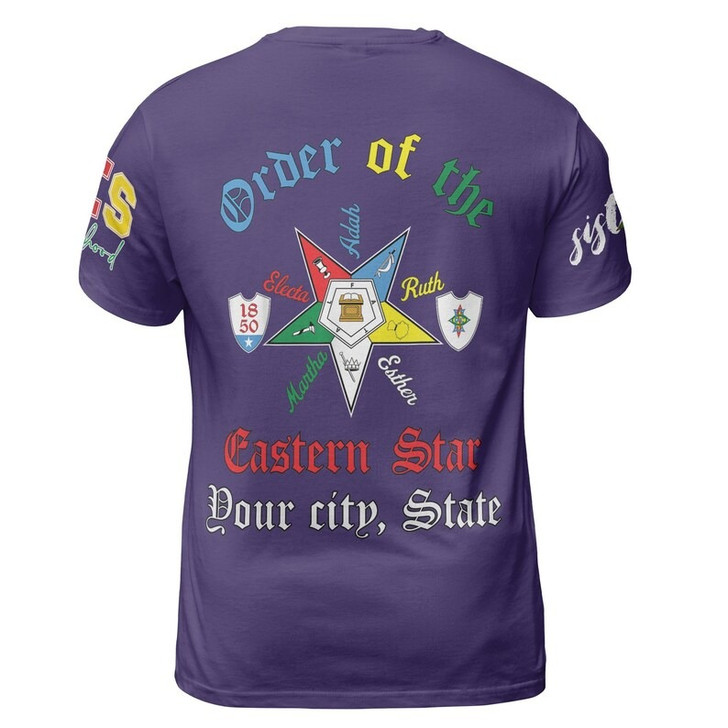Custom Chapter Name OES Order Of The Eastern Star Destined To Shine Color Block 3D T-shirt Size S-5XL