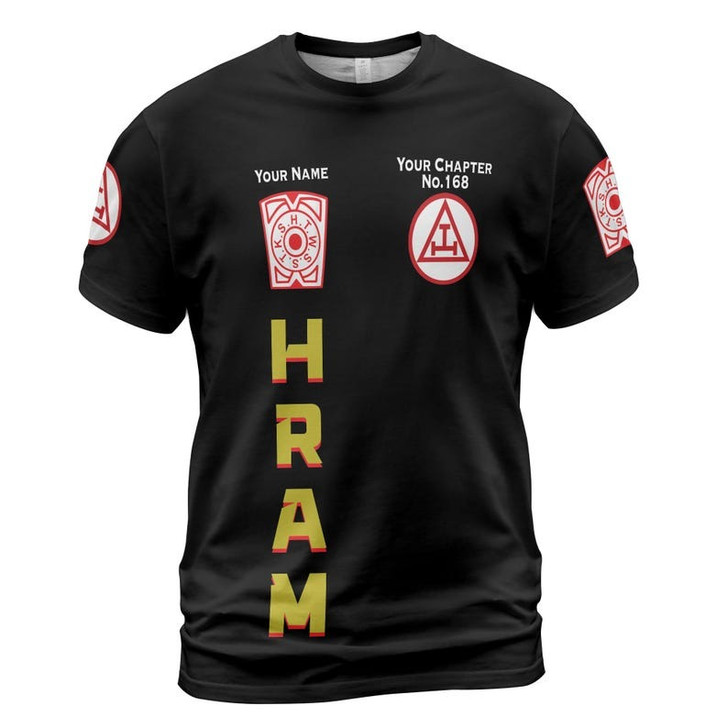 Custom Chapter Name Holy Royal Arch Masonic Keystone York Rite Freemasonry 3D T-shirt Size S-5XL
