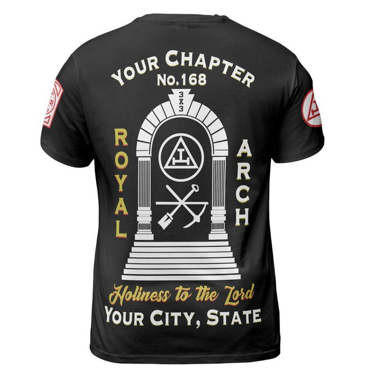 Custom Chapter Name Holy Royal Arch Masonic Keystone York Rite Freemasonry 3D T-shirt Size S-5XL