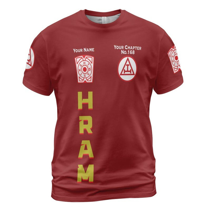 Custom Chapter Name Holy Royal Arch Masonic Keystone York Rite Freemasonry 3D T-shirt Size S-5XL