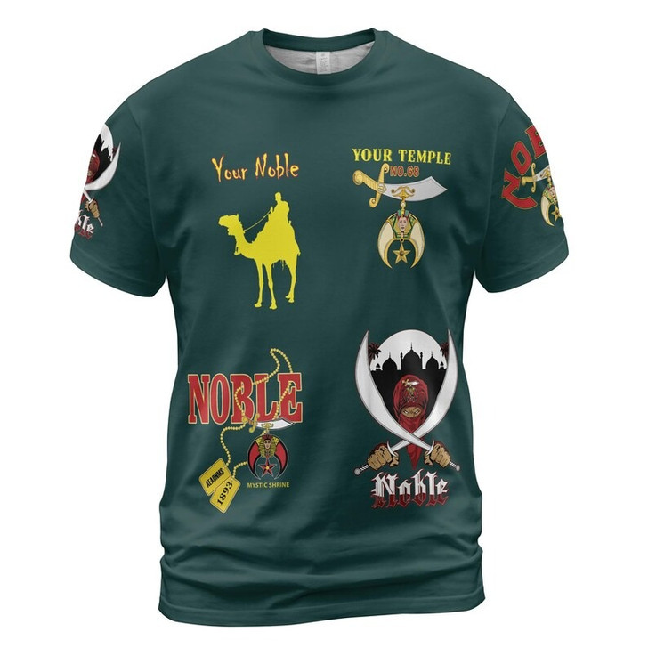 Personalized Temple Name Nobles Mystic Shrine AEAONMS Desert Pyramid Freemasonry 3D T-shirt Size S-5XL
