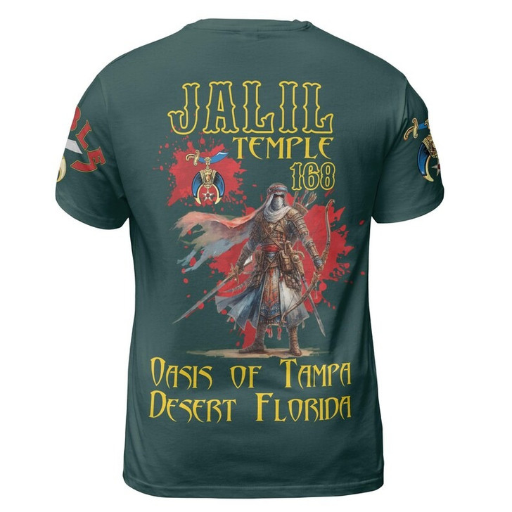 Custom Temple Name Nobles Mystic Shrine AEAONMS Warrior Freemasonry 3D T-shirt Size S-5XL