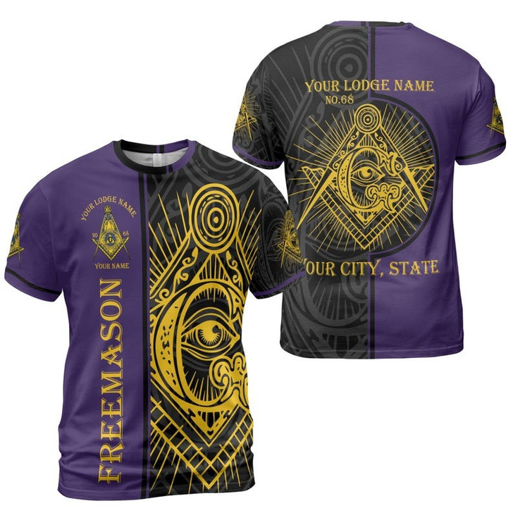 Personalized Masonic The eye Drawn Freemasonry 3D T-shirt Size S-5XL