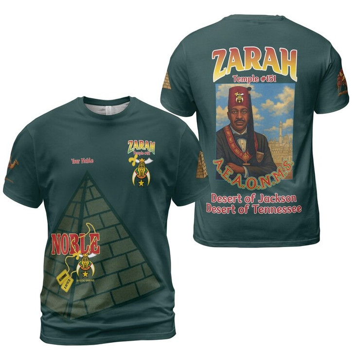 Custom Temple Name Nobles Mystic Shrine AEAONMS 1983 Noble Heritage Freemasonry 3D T-shirt Size S-5XL