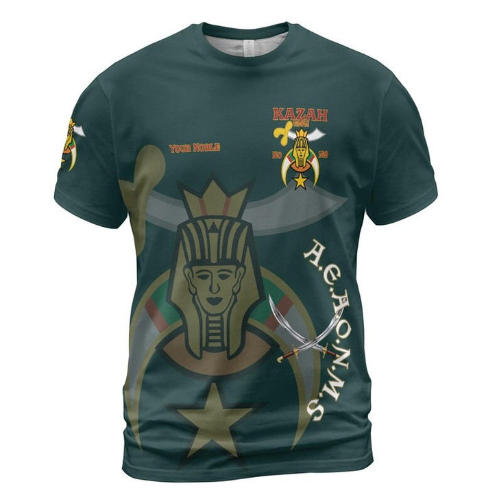 Personalized Temple Name NOBLE of the Mystic Shrine AEAONMS Freemasonry 3D T-shirt Size S-5XL