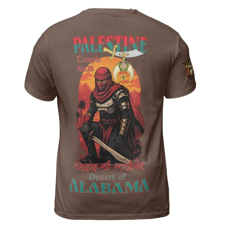 Custom Temple Name Nobles 1983 AEAONMS Warrior Sons Of The Desert Shriners Prince Hall 3D T-shirt Size S-5XL