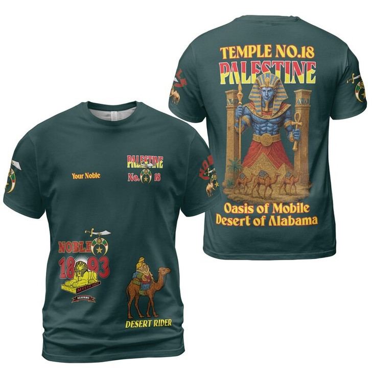 Custom Temple Name Nobles 1983 Mystic Shrine AEAONMS Pharaoh Warrior Freemasonry 3D T-shirt Size S-5XL