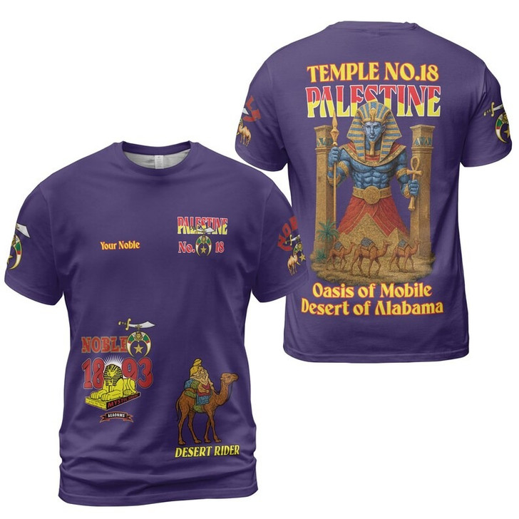 Custom Temple Name Nobles 1983 Mystic Shrine AEAONMS Pharaoh Warrior Freemasonry 3D T-shirt Size S-5XL