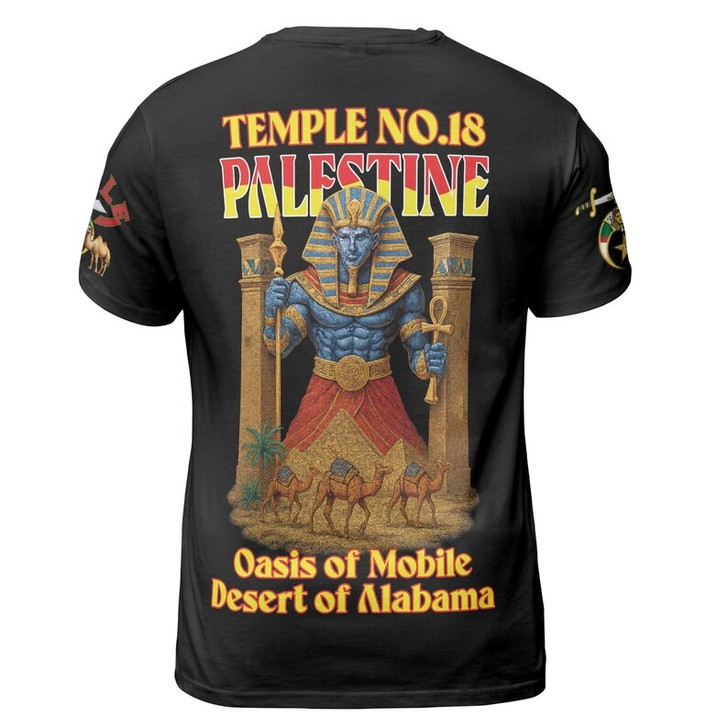 Custom Temple Name Nobles 1983 Mystic Shrine AEAONMS Pharaoh Warrior Freemasonry 3D T-shirt Size S-5XL