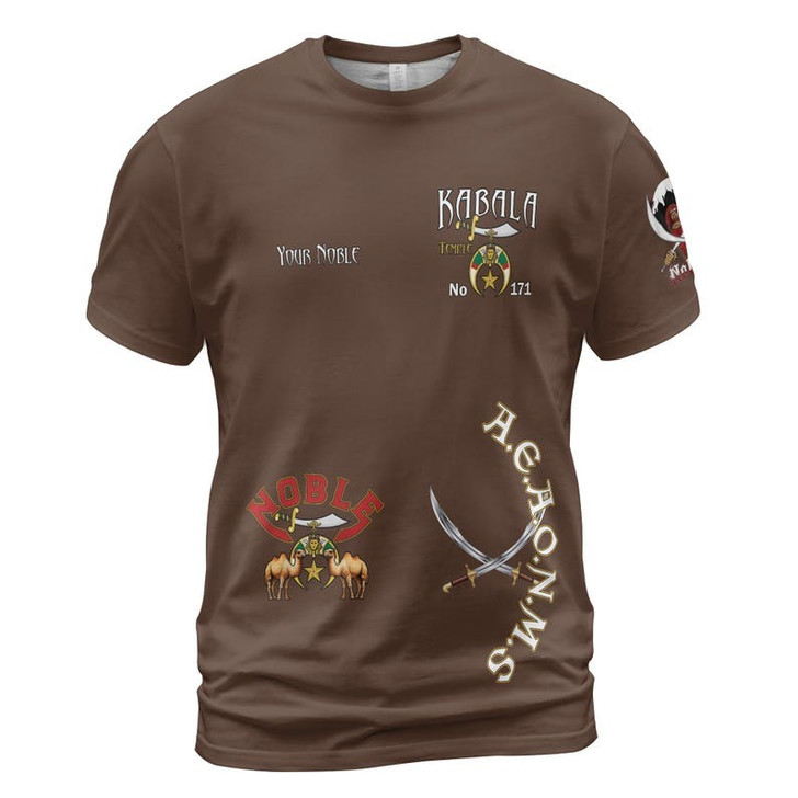 Custom Temple Name Nobles Mystic Shrine AEAONMS Desert Warrior Freemasonry 3D T-shirt Size S-5XL