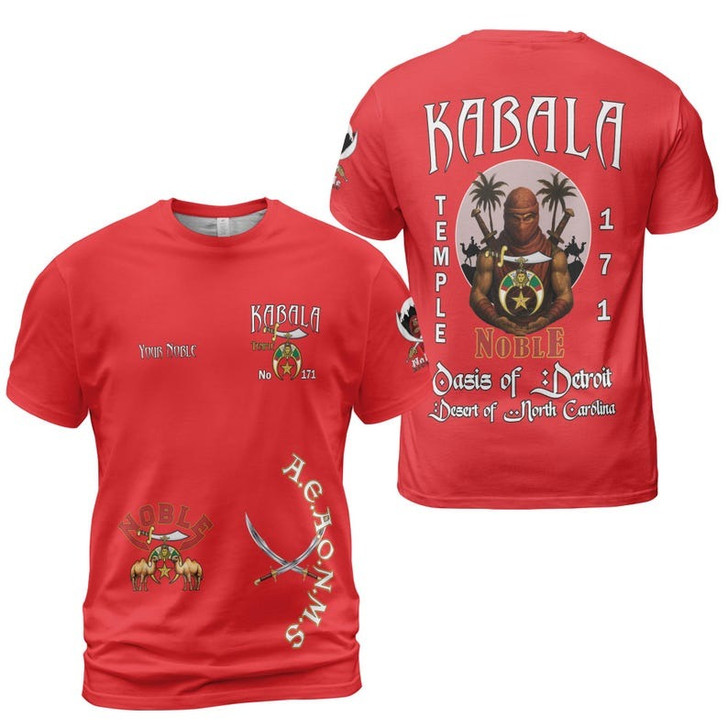 Custom Temple Name Nobles Mystic Shrine AEAONMS Desert Warrior Freemasonry 3D T-shirt Size S-5XL