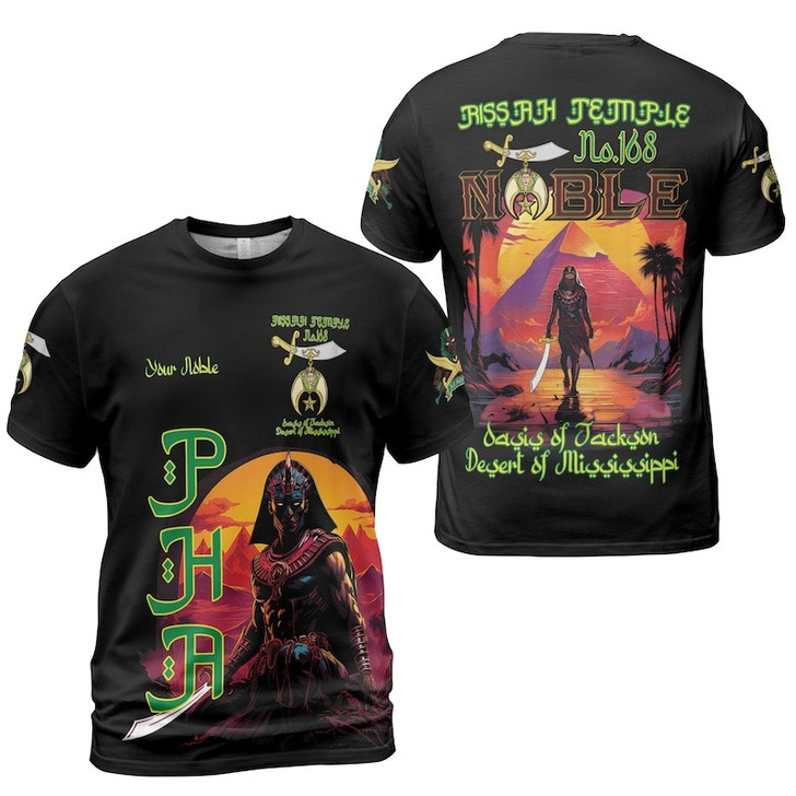 Custom Temple Name Nobles Mystic Shrine AEAONMS Sons Of The Desert Freemasonry 3D T-shirt Size S-5XL