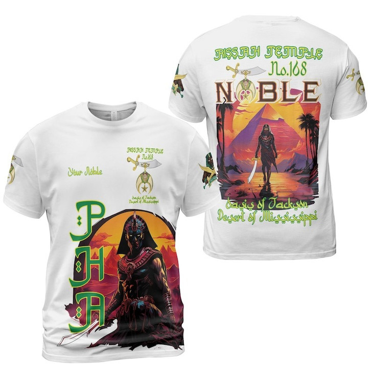 Custom Temple Name Nobles Mystic Shrine AEAONMS Sons Of The Desert Freemasonry 3D T-shirt Size S-5XL