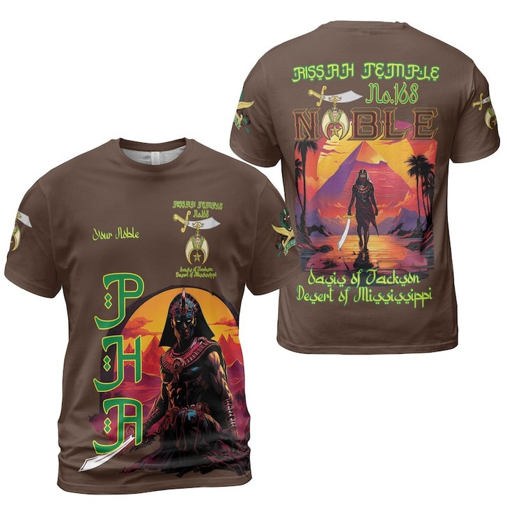 Custom Temple Name Nobles Mystic Shrine AEAONMS Sons Of The Desert Freemasonry 3D T-shirt Size S-5XL
