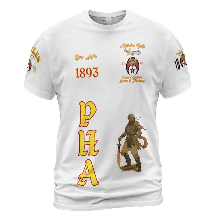 Custom Temple Name Nobles Mystic Shrine AEAONMS Kaaba Guardian PHA 1893 Freemasonry 3D T-shirt Size S-5XL
