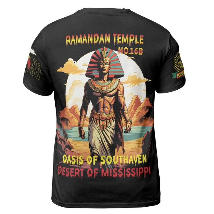 Custom Temple Name Nobles Mystic Shrine AEAONMS Pharaoh King 1893 PHA Freemasonry 3D T-shirt Size S-5XL
