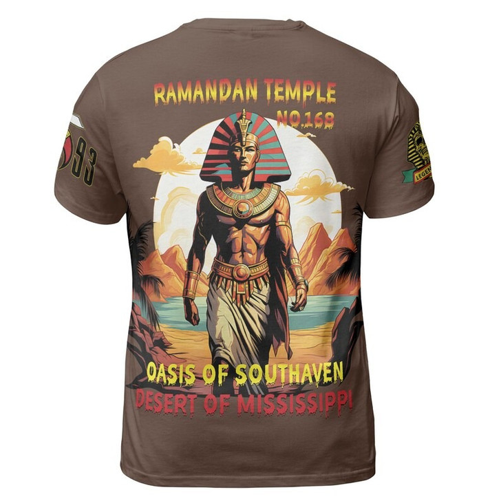 Custom Temple Name Nobles Mystic Shrine AEAONMS Pharaoh King 1893 PHA Freemasonry 3D T-shirt Size S-5XL