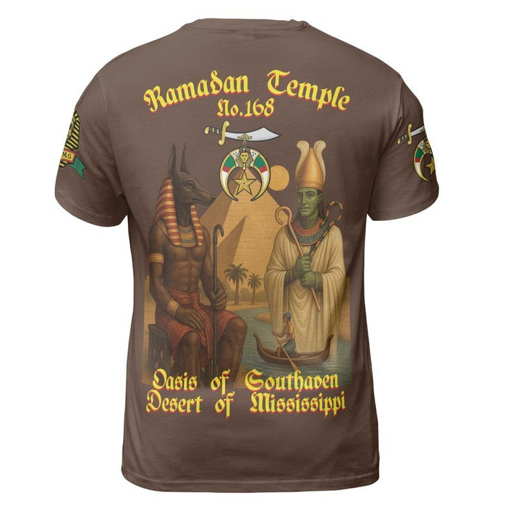 Custom Temple Name Nobles Mystic Shrine AEAONMS Ra And Anubis Nile Freemasonry 3D T-shirt Size S-5XL