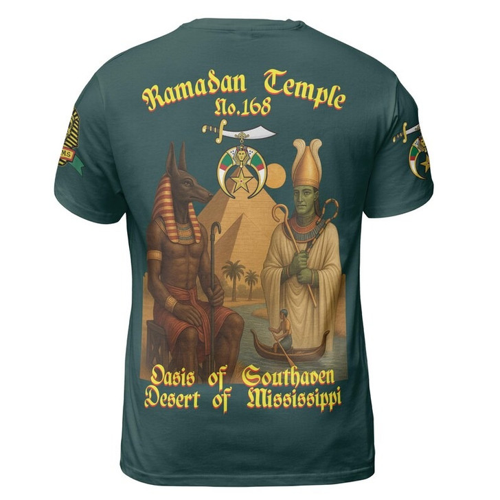 Custom Temple Name Nobles Mystic Shrine AEAONMS Ra And Anubis Nile Freemasonry 3D T-shirt Size S-5XL