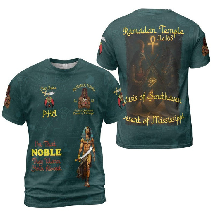 Custom Temple Name Nobles Mystic Shrine AEAONMS I'm That Noble They Warn Your About Freemasonry 3D T-shirt Size S-5XL