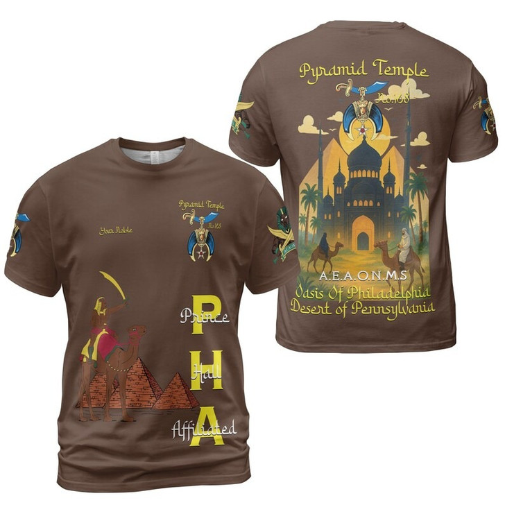 Custom Temple Name Nobles Mystic Shrine AEAONMS Temple Birds Freemasonry 3D T-shirt Size S-5XL