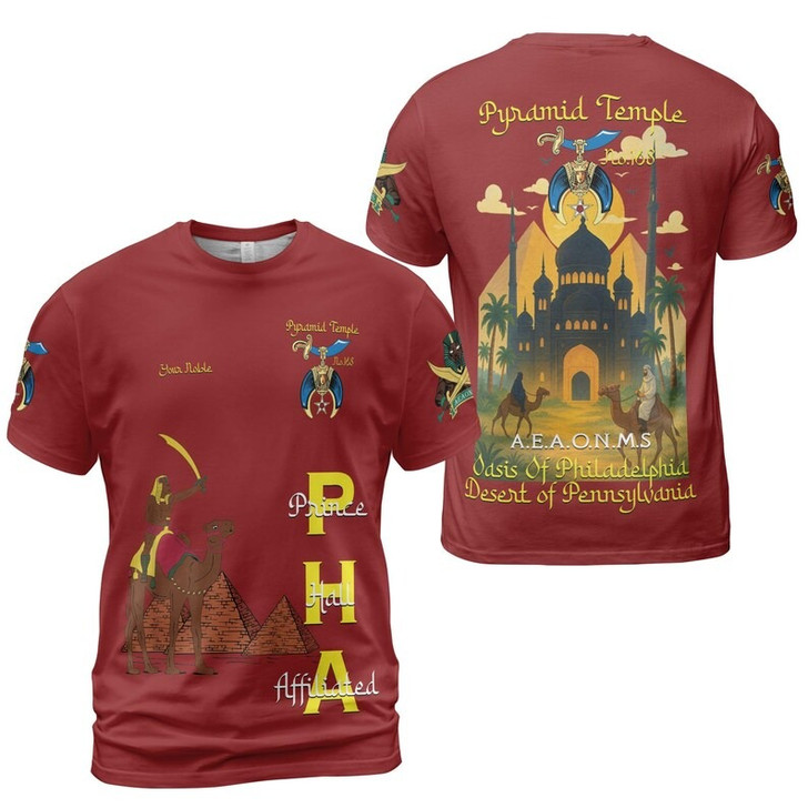 Custom Temple Name Nobles Mystic Shrine AEAONMS Temple Birds Freemasonry 3D T-shirt Size S-5XL