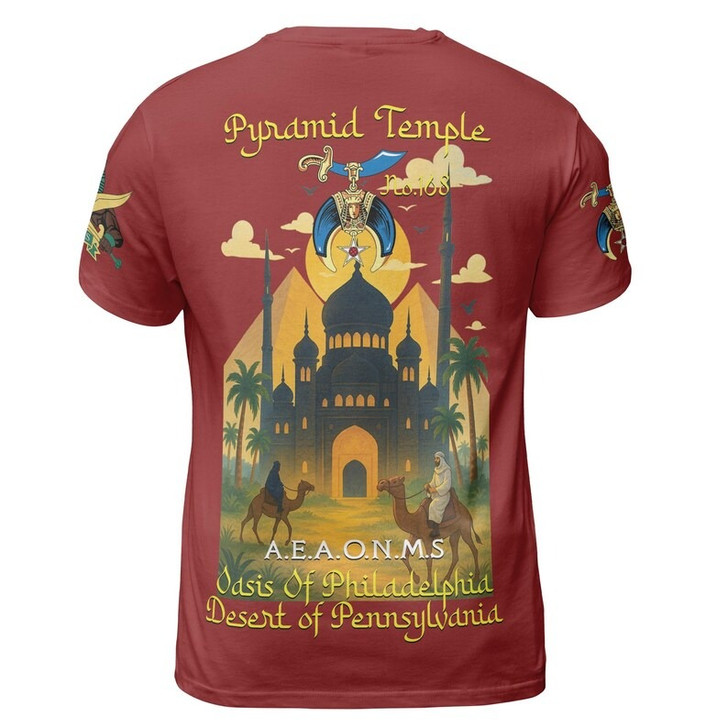 Custom Temple Name Nobles Mystic Shrine AEAONMS Temple Birds Freemasonry 3D T-shirt Size S-5XL