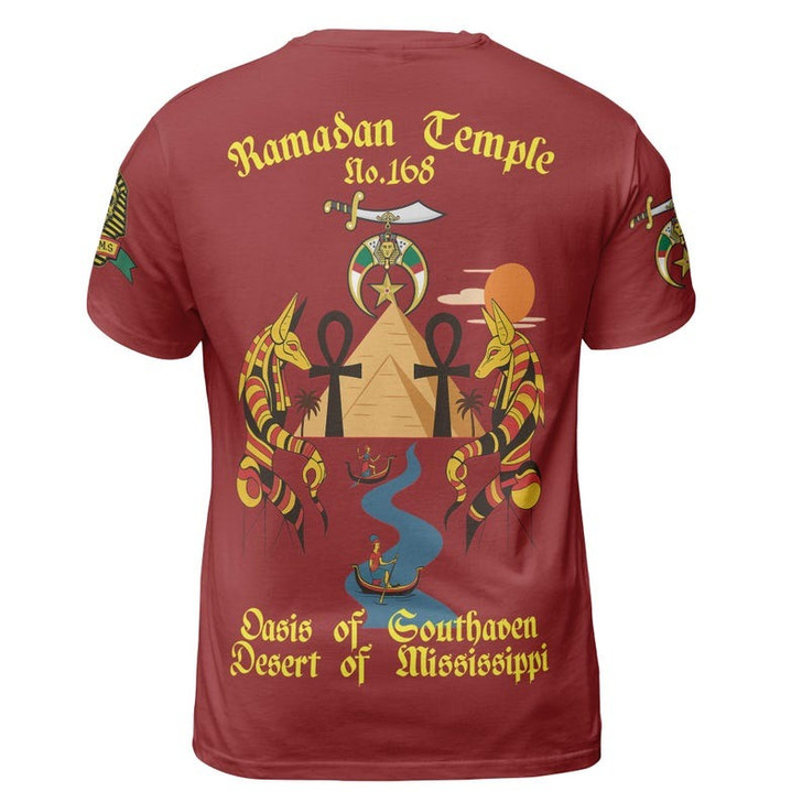 Custom Temple Name Nobles Mystic Shrine AEAONMS Anubis Nile Freemasonry 3D T-shirt Size S-5XL