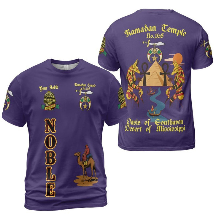 Custom Temple Name Nobles Mystic Shrine AEAONMS Anubis Nile Freemasonry 3D T-shirt Size S-5XL