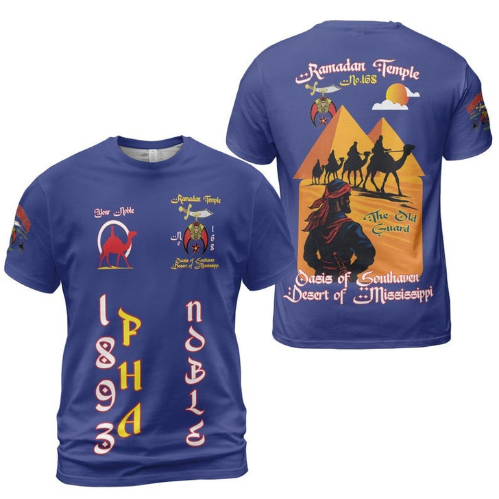 Custom Temple Name Nobles Mystic Shrine AEAONMS The Old Guard Freemasonry 3D T-shirt Size S-5XL