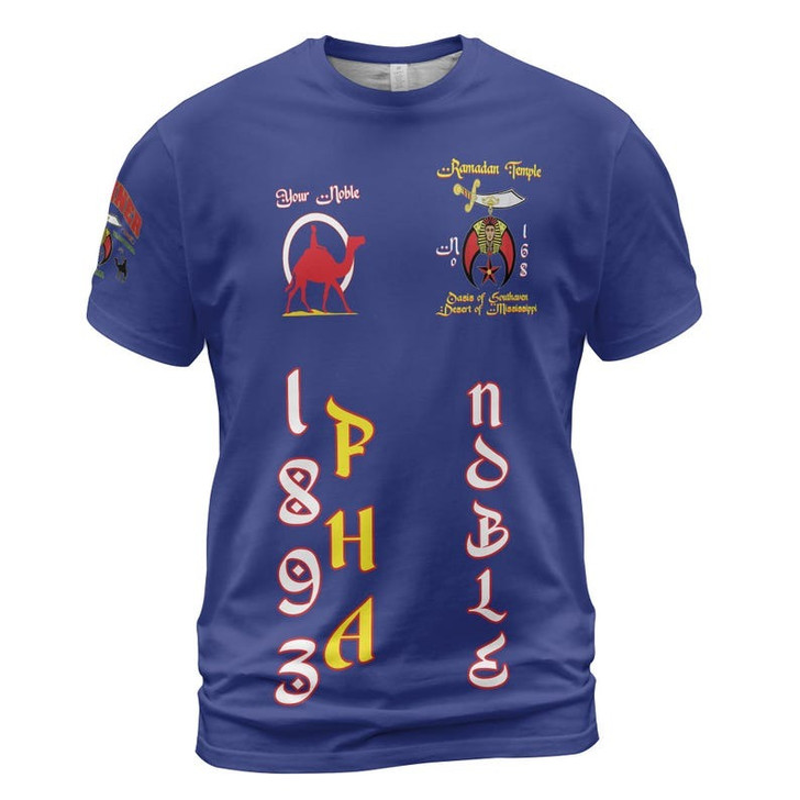 Custom Temple Name Nobles Mystic Shrine AEAONMS The Old Guard Freemasonry 3D T-shirt Size S-5XL