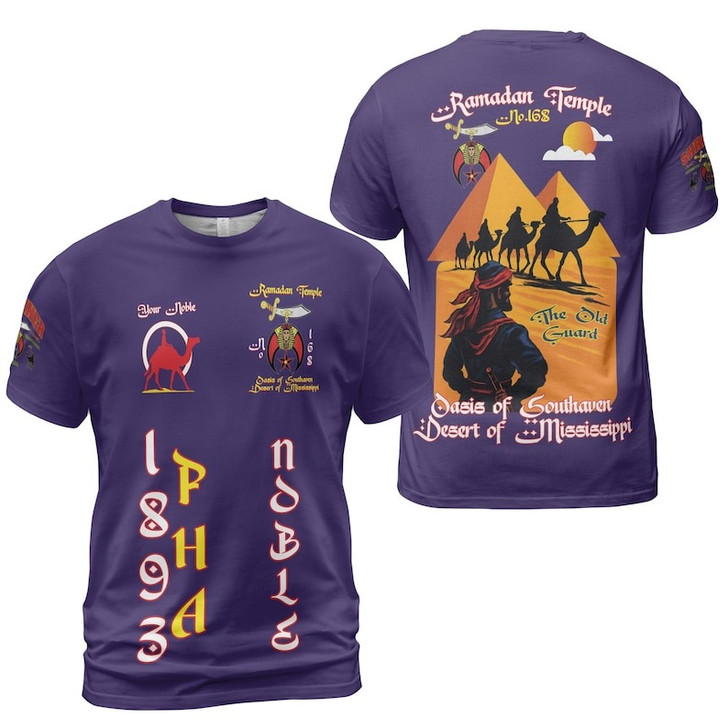 Custom Temple Name Nobles Mystic Shrine AEAONMS The Old Guard Freemasonry 3D T-shirt Size S-5XL