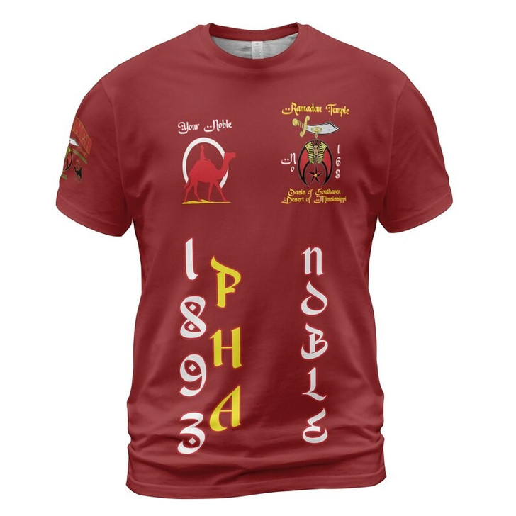 Custom Temple Name Nobles Mystic Shrine AEAONMS The Old Guard Freemasonry 3D T-shirt Size S-5XL