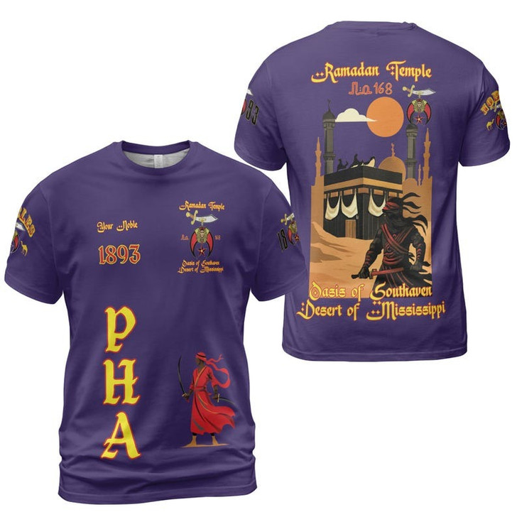 Custom Temple Name Nobles Mystic Shrine AEAONMS Kaaba Guardian Freemasonry 3D T-shirt Size S-5XL