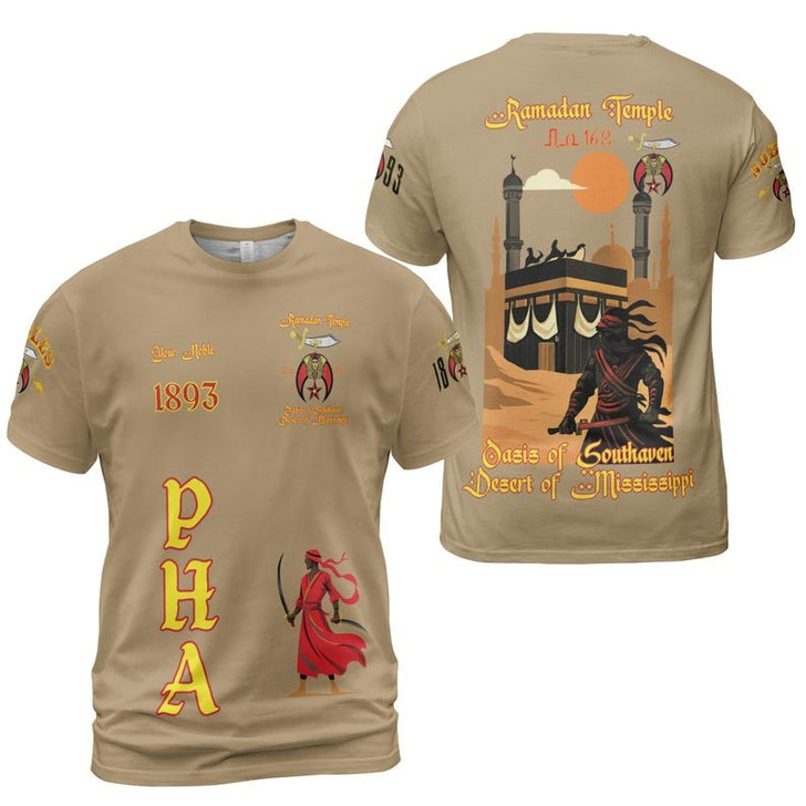 Custom Temple Name Nobles Mystic Shrine AEAONMS Kaaba Guardian Freemasonry 3D T-shirt Size S-5XL