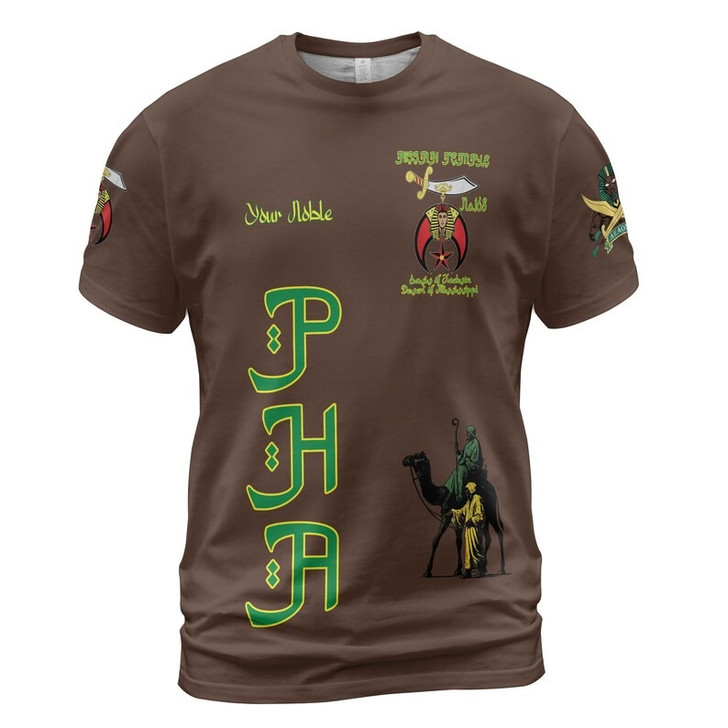 Custom Temple Name Nobles Mystic Shrine AEAONMS Strength & Fury Freemasonry 3D T-shirt Size S-5XL